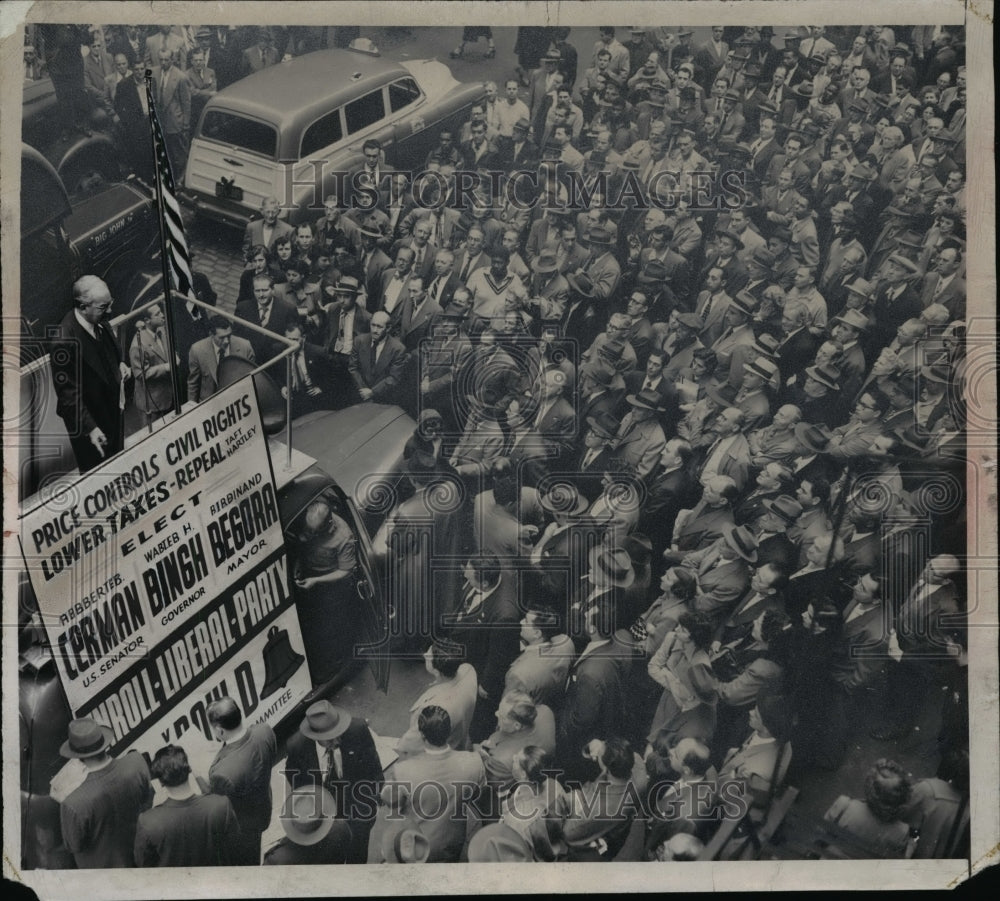 1950 Press Photo Election Campaign For Lower Taxes - nef45842