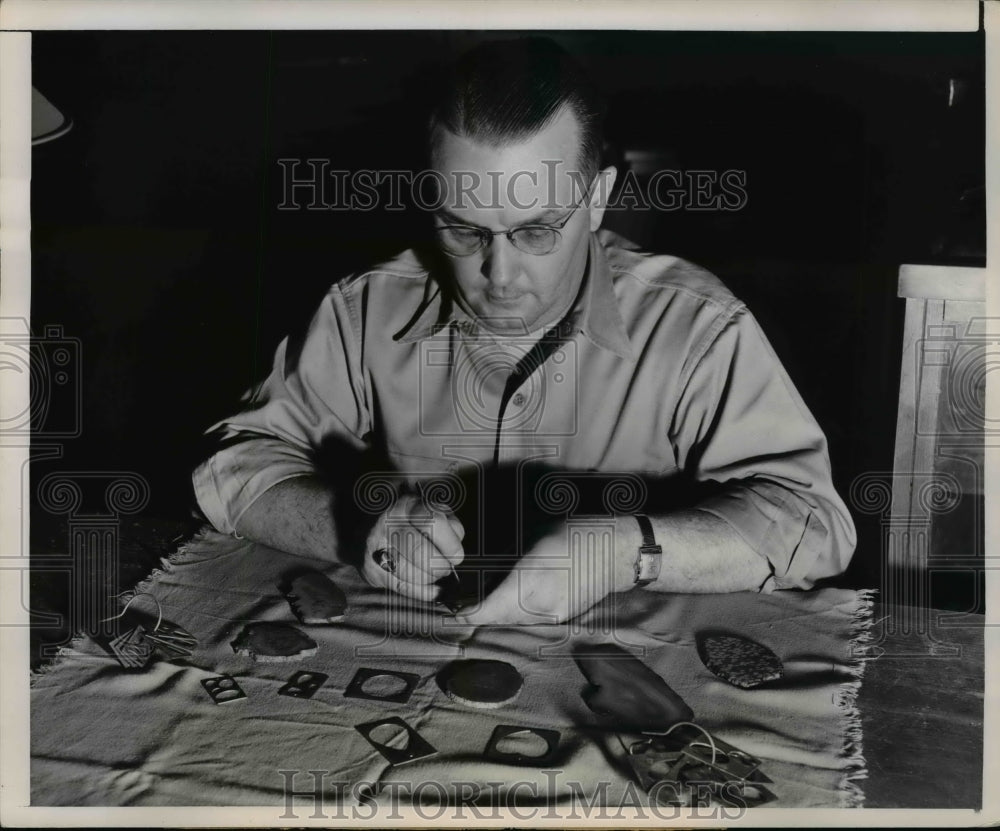 1951 Press Photo J L Cunningham Newly Elected President of Chicago Lapidary Club