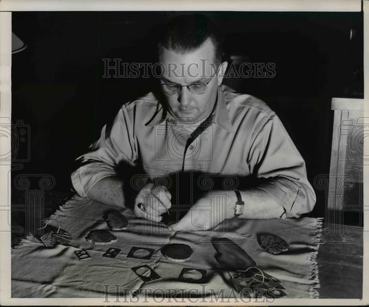 1951 Press Photo J L Cunningham Newly Elected President of Chicago Lapidary Club