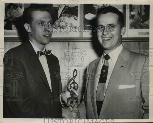 1954 Press Photo William Ewald Receives American Society Disk Jockeys Award