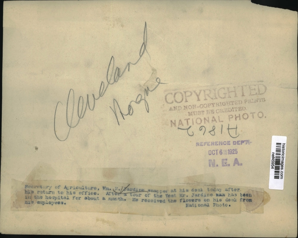 1925 Press Photo William Jardine Secretary of Agriculture in Office - nef45954