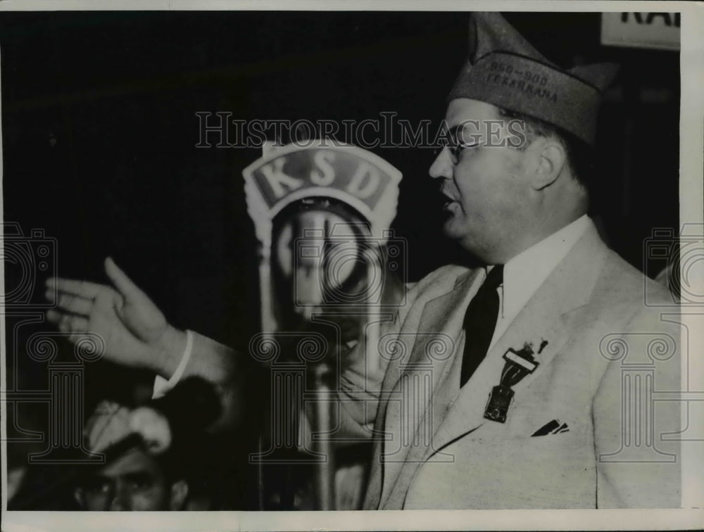 1935 Press Photo Wright Patman of Texas Speaks at American Legion Convention