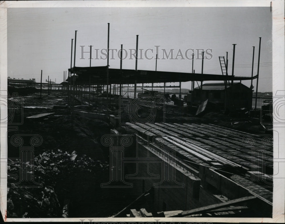 1946 Press Photo Construction for Terminal Bldg at Chicago Municipal Airport