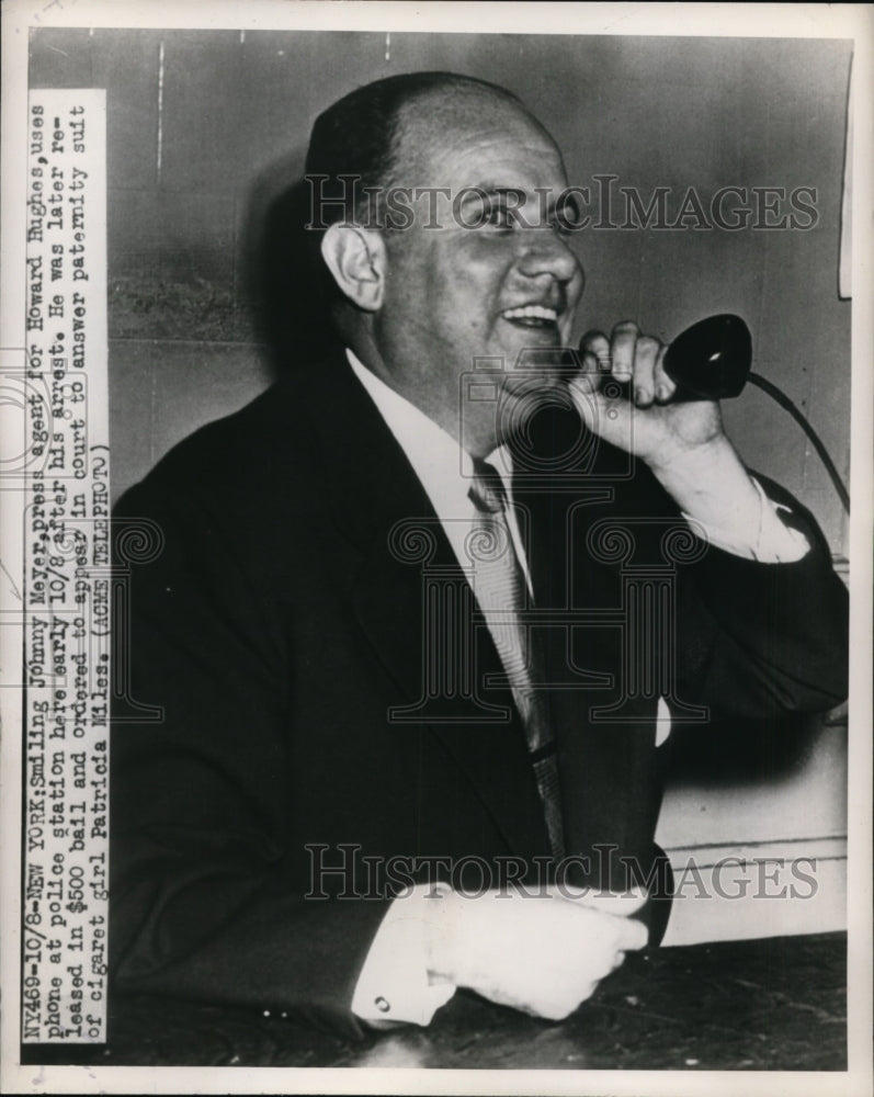 1947 Press Photo Johnny Meyer Arrested in New York on Paternity Charges