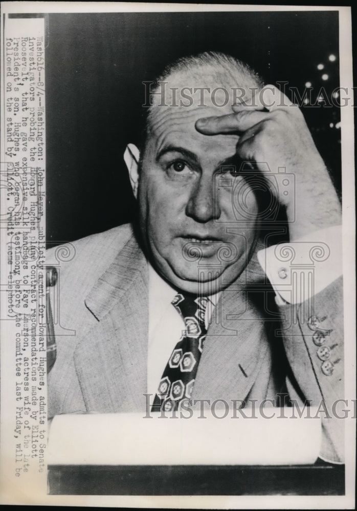1947 Press Photo John Meyer testifying before a Senate Committee - nef46548
