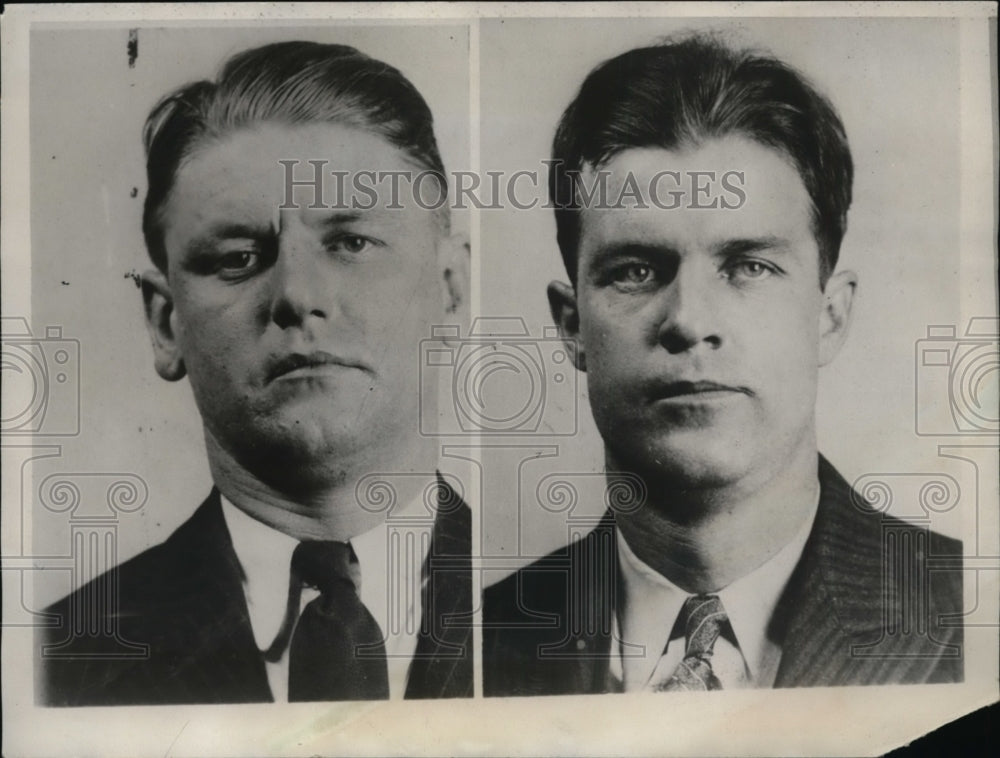 1934 Press Photo Felix McDonald & Bart Davitt charged with kidnaping of in 1931