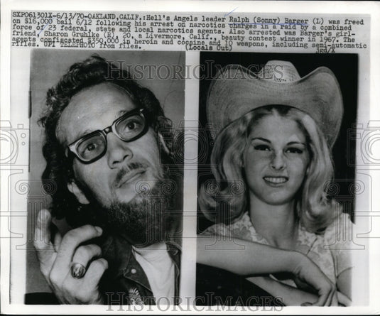 1970 Press Photo Berger freed on bail; girlfriend Gruhlke also arrested on drugs