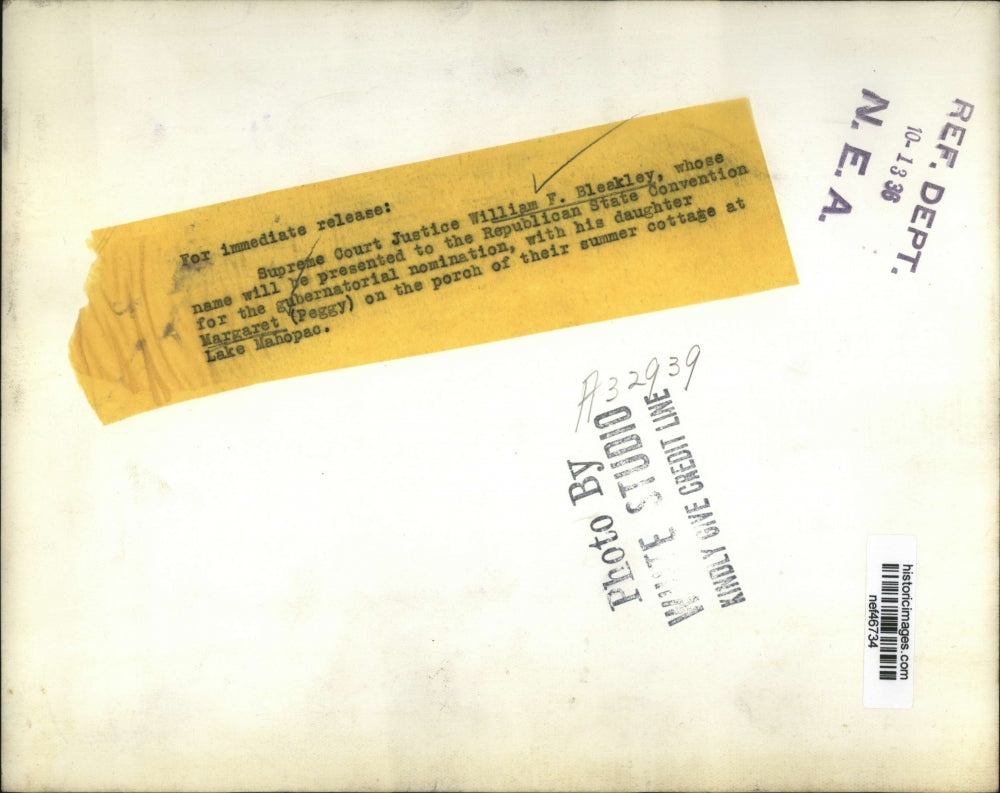 1936 Press Photo William F. Bleakley & Daughter Magaret (Peggy) @ Lake Mahopac