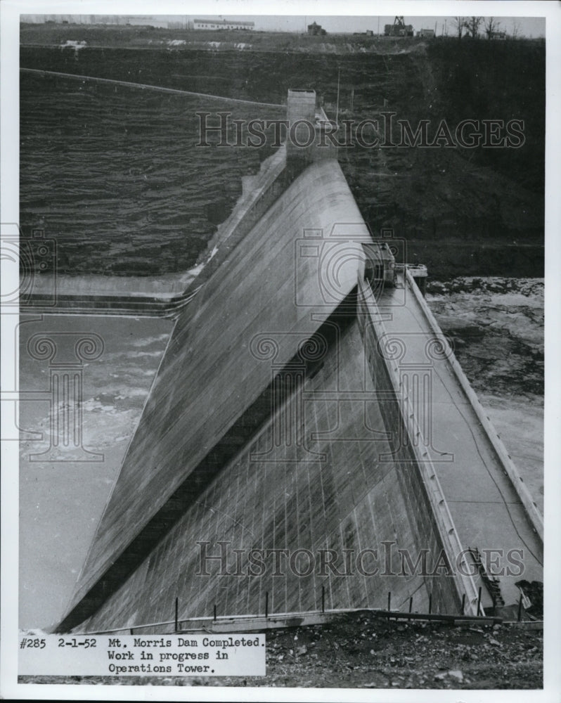 Press Photo Mt. Morris Dam Completed Work in Progress in Operations Tower