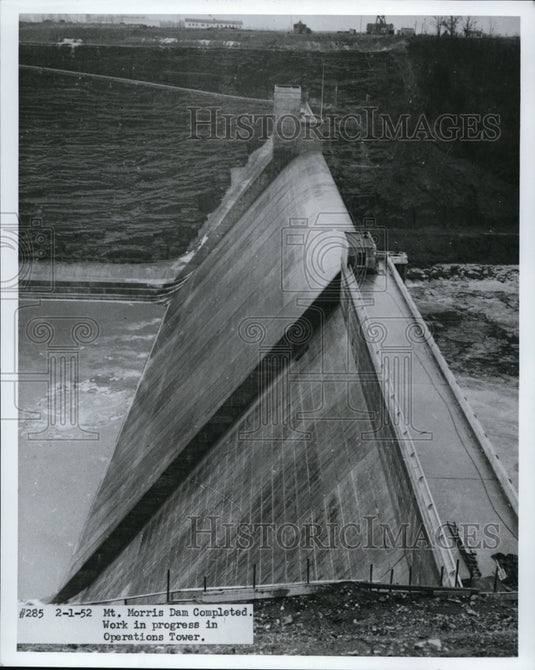 Press Photo Mt. Morris Dam Completed Work in Progress in Operations Tower