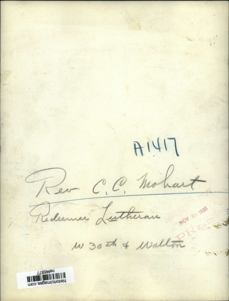 1938 Press Photo Rev. C.C. Mohart, Redeemer Lutheran - nef46877