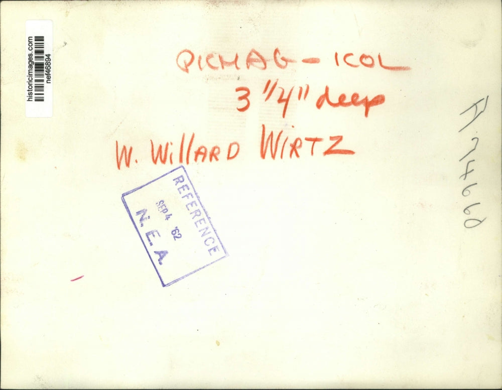 1962 Press Photo W.Willard Wirtz Undersecretary of Labor - nef46894