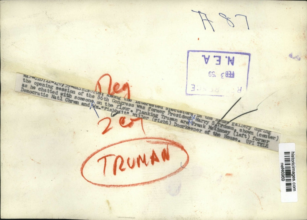 1959 Press Photo Spectators at Opening Session of the 86th Congress - nef46969