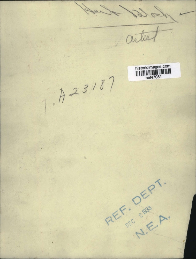 1933 Press Photo Herb Block Artist - nef47081