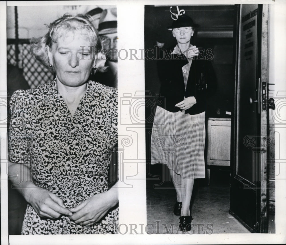 1943 Press Photo Countess Von Moltke and Mrs,Emma LEonhardt seized in spy ring