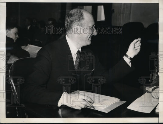 1936 Press Photo Secy of Treasury Henry Morgenthau Jr Spoke Before Sen Finance
