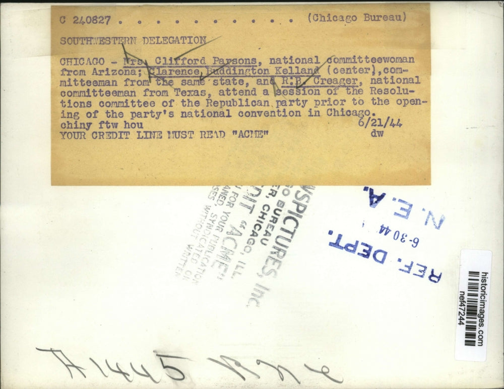 1944 Press Photo Session of Resolutions Committee of Republican Party