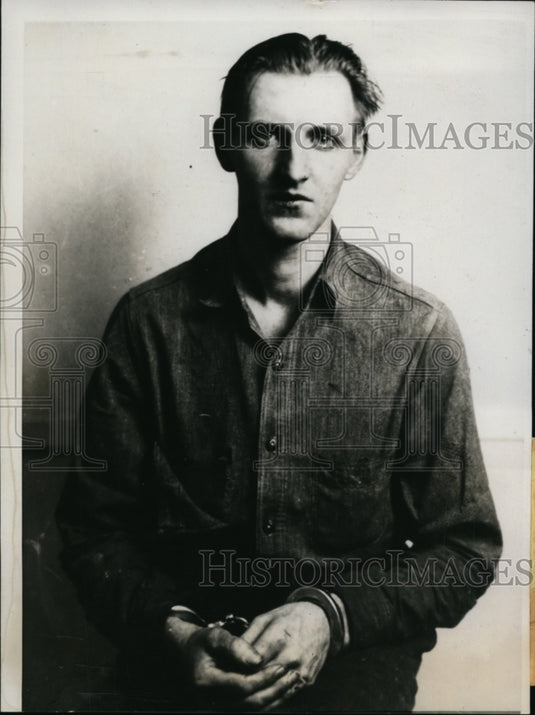 1940 Press Photo Child Killer Suspect Breaks Jails Surrendered After 4-Hours
