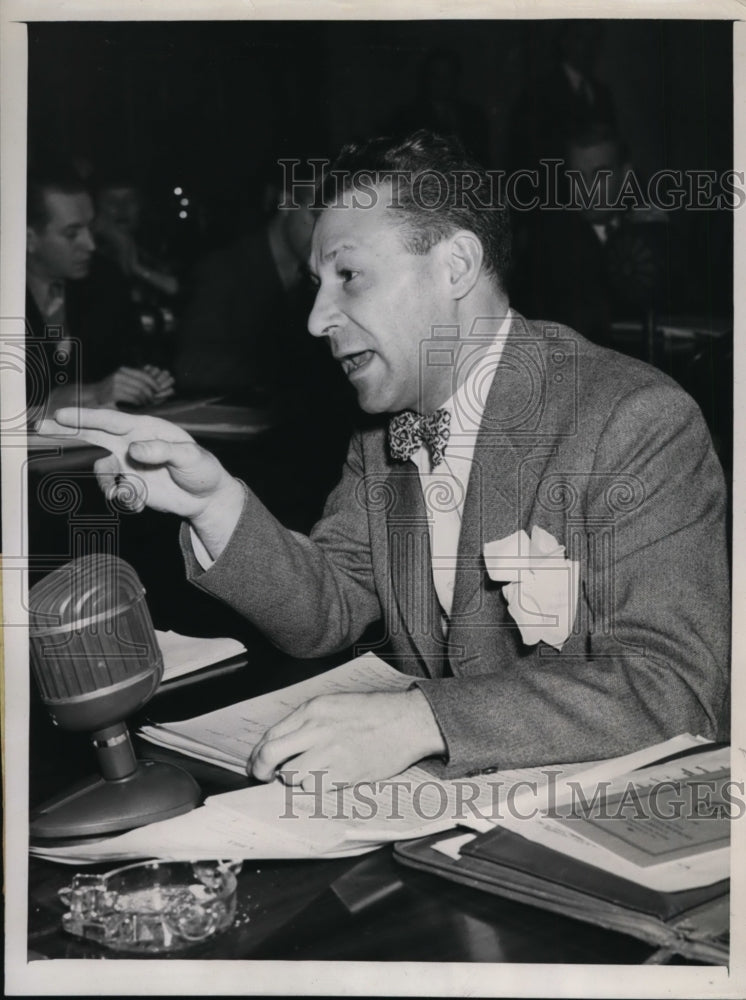 Load image into Gallery viewer, 1947 Press Photo Lee Pressman at Senate Judiciary Subcommittee Hearing
