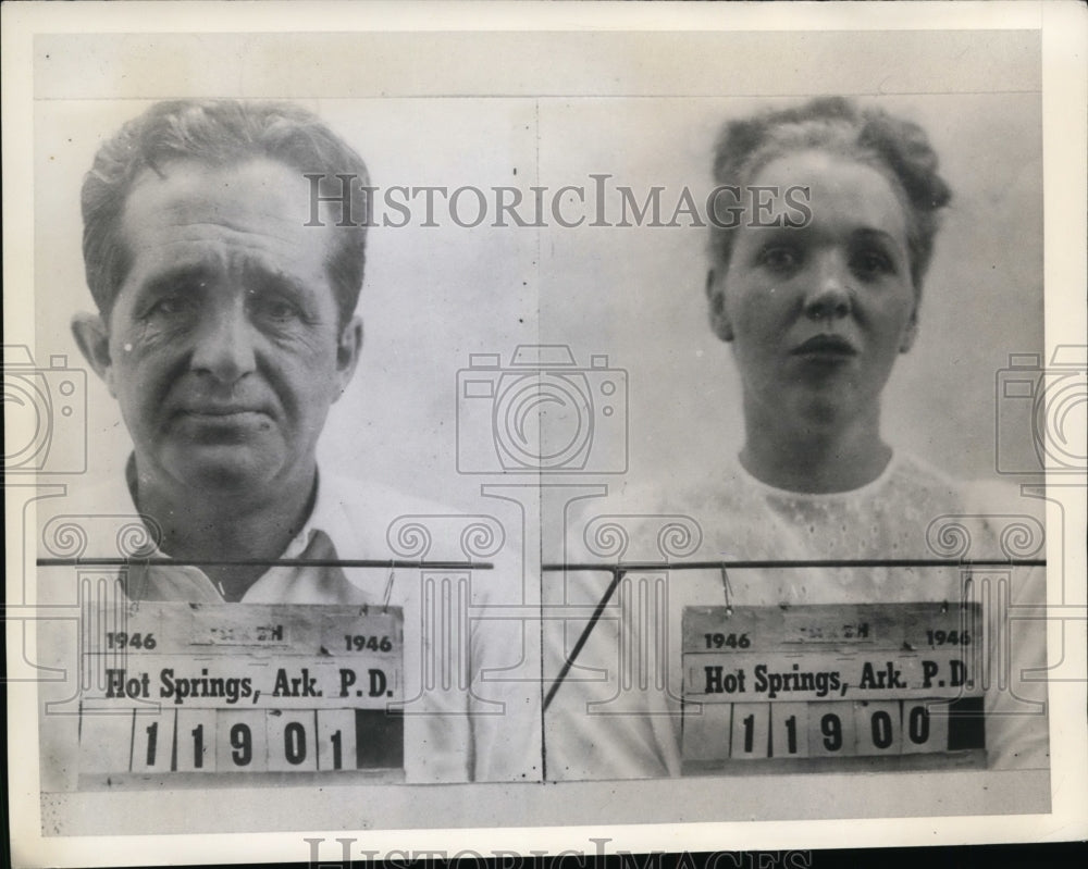1946 Press Photo George Coleman and Mrs.Elanore Maxwell, Jewels Thieves