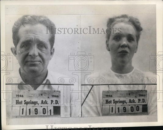 1946 Press Photo George Coleman and Mrs.Elanore Maxwell, Jewels Thieves