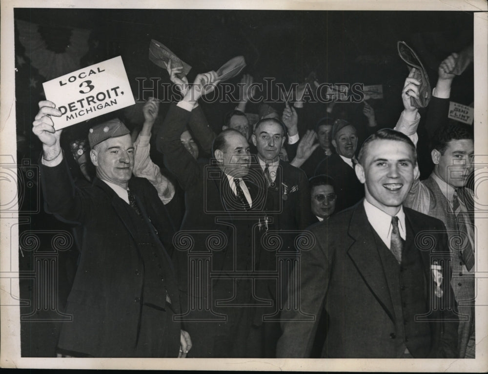 1939 Press Photo United Automobile Workers UAW convention in Cleveland