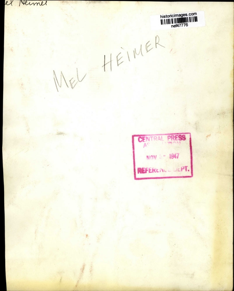 1947 Press Photo Mel Heimer - nef47776