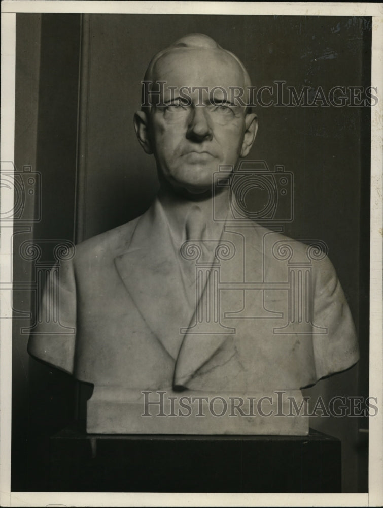 1928 Press Photo Marble Bust of President Coolidge Made by Moses Wainer Dykaar- Historic Images