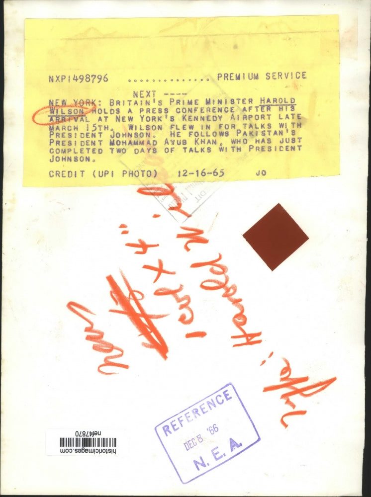 1935 Press Photo Harold Wilson Holds Press Conference After Arrival in New York