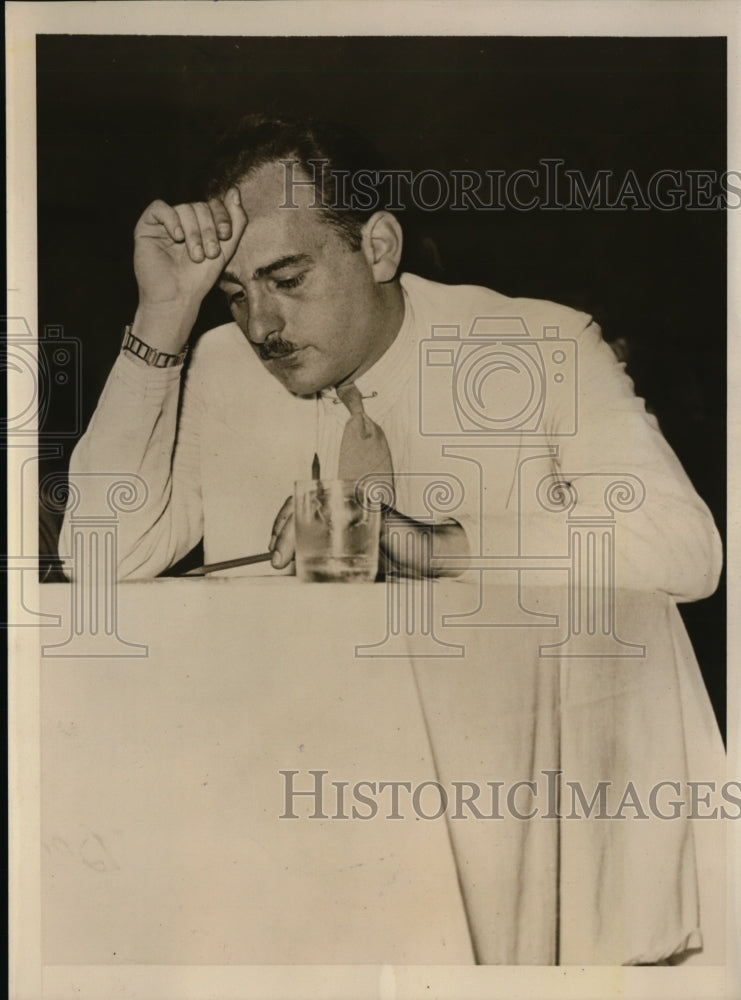 1939 Press Photo John Abt at Ansley Hotel Textile Wage Hearing, Atlanta