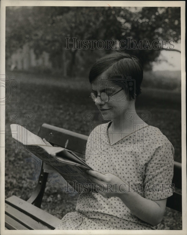 1928 Press Photo Marcelle Calkins, Regained Sight After 20 Years Blindness