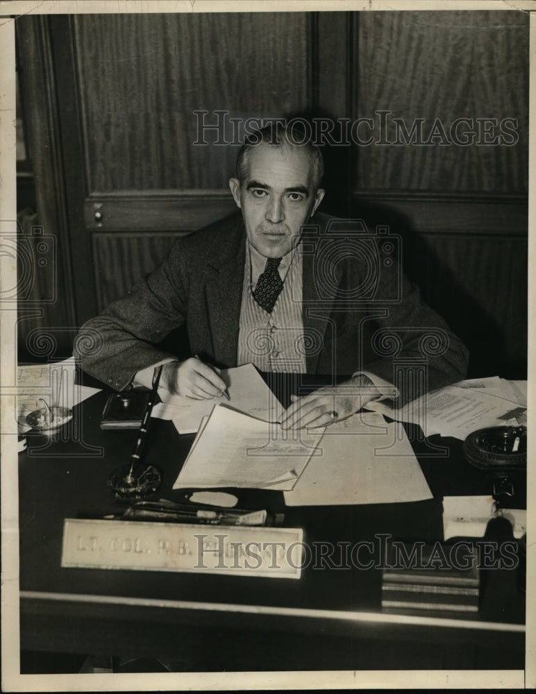 1936 Press Photo Lt Colonel PB Fleming Chief of Construction on Passamaquoddy