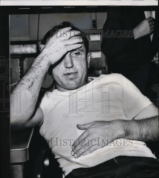 1961 Press Photo Frank Cypryla, Arrested in Akron, Ohio - nef48011