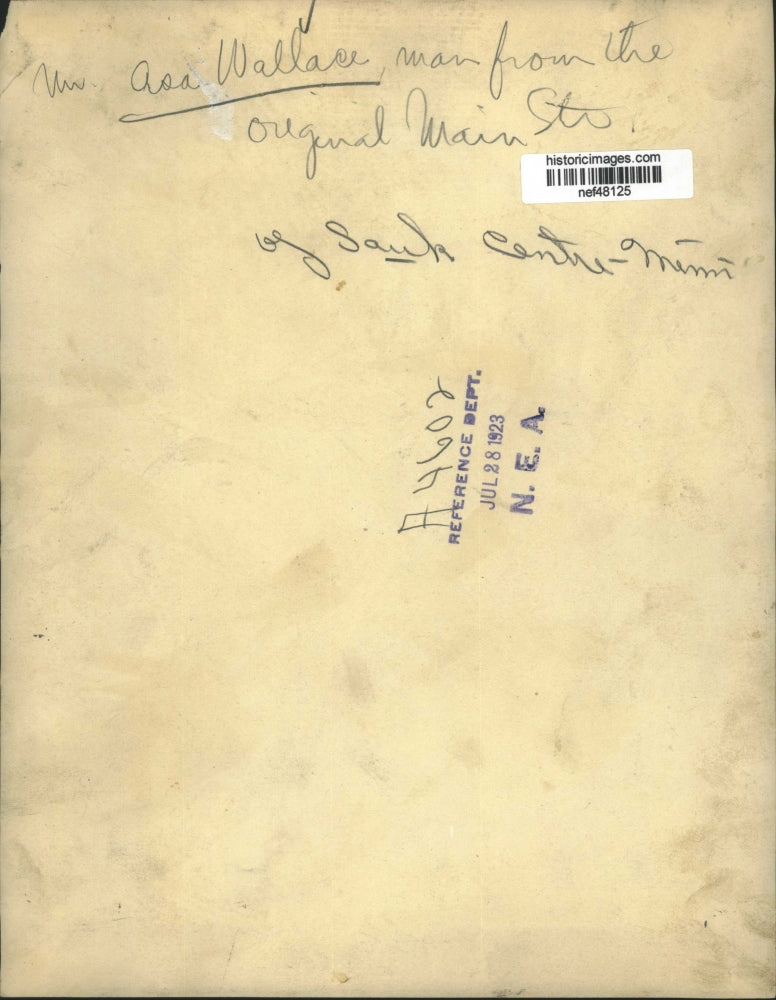 1923 Press Photo Asa Wallae man from the original Main St. of Sauk Centre-Minn