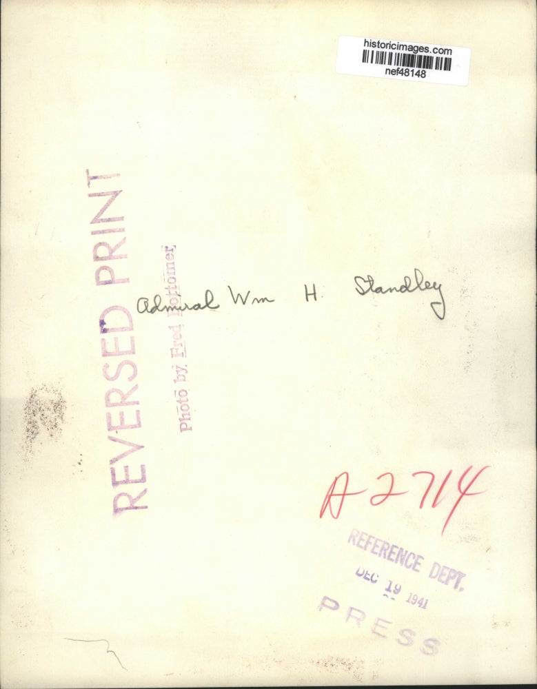 1941 Press Photo Admiral William H. Standley - nef48148