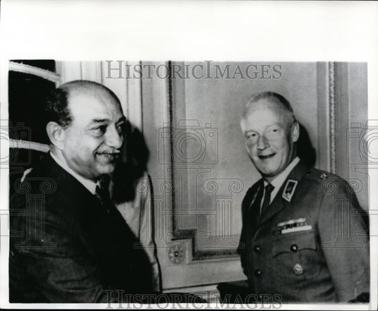 1970 Press Photo United Arab Rep Foreign Minister Mahmoud Risd & Finland's