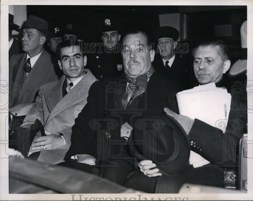 1949 Press Photo Mohammed Reza Pahlevi, Grover Whalen, Hussein Ala in New York