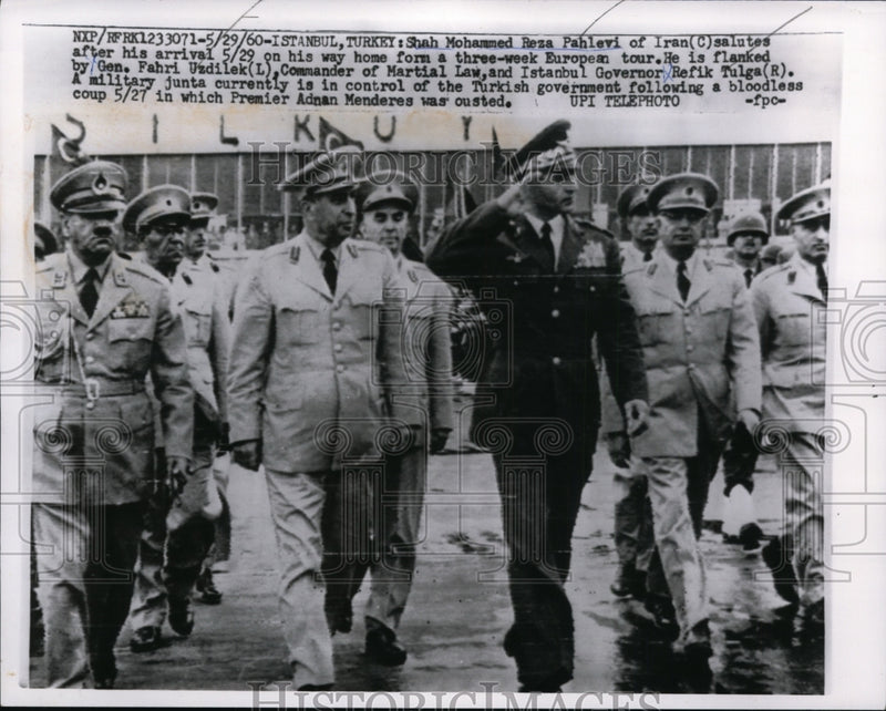 Load image into Gallery viewer, 1960 Press Photo Shah of Iran Mohammed Reza Pahlevi Arriving in Istanbul, Turkey
