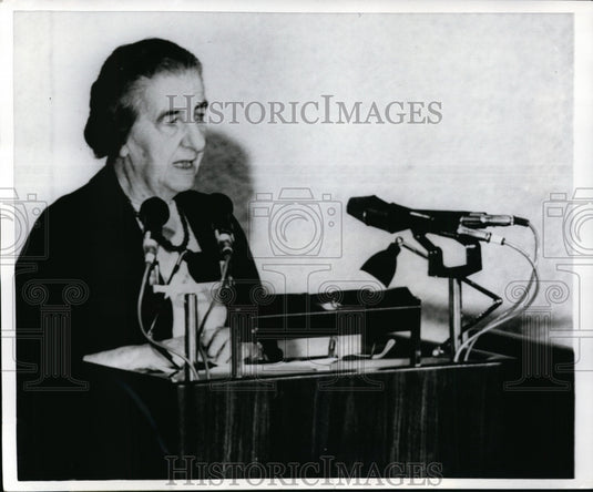 1969 Press Photo Golda Meir Addressing Knesset Israeli Parliament in Jerusalem