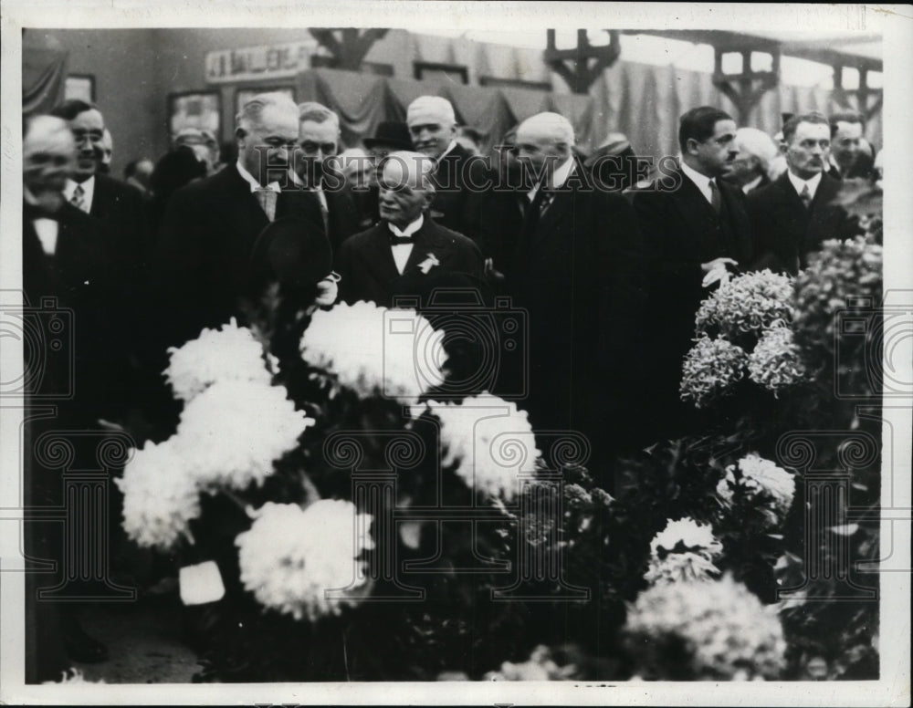 1932 Press Photo Albert LeBrun, Abel Gardey, Renard at Paris Flower & Fruit Show