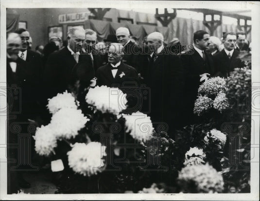 1932 Press Photo Albert LeBrun, Abel Gardey, Renard at Paris Flower & Fruit Show