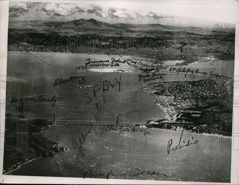 Load image into Gallery viewer, 1938 Press Photo San Francisco Bay Airview - nef48755
