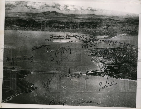 1938 Press Photo San Francisco Bay Airview - nef48755