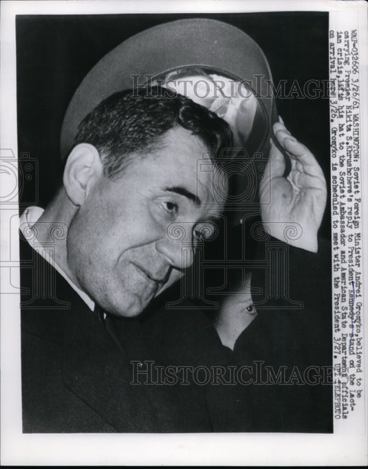 1961 Press Photo Soviet Foreign Minister Andrei Gromyko meet with U.S President