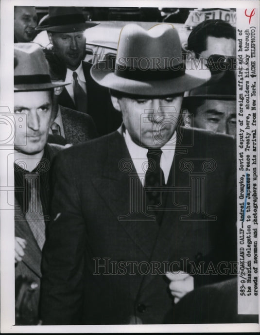 1951 Press Photo Andrei Gromyko Soviet Deputy of Foreign Affairs - nef48855