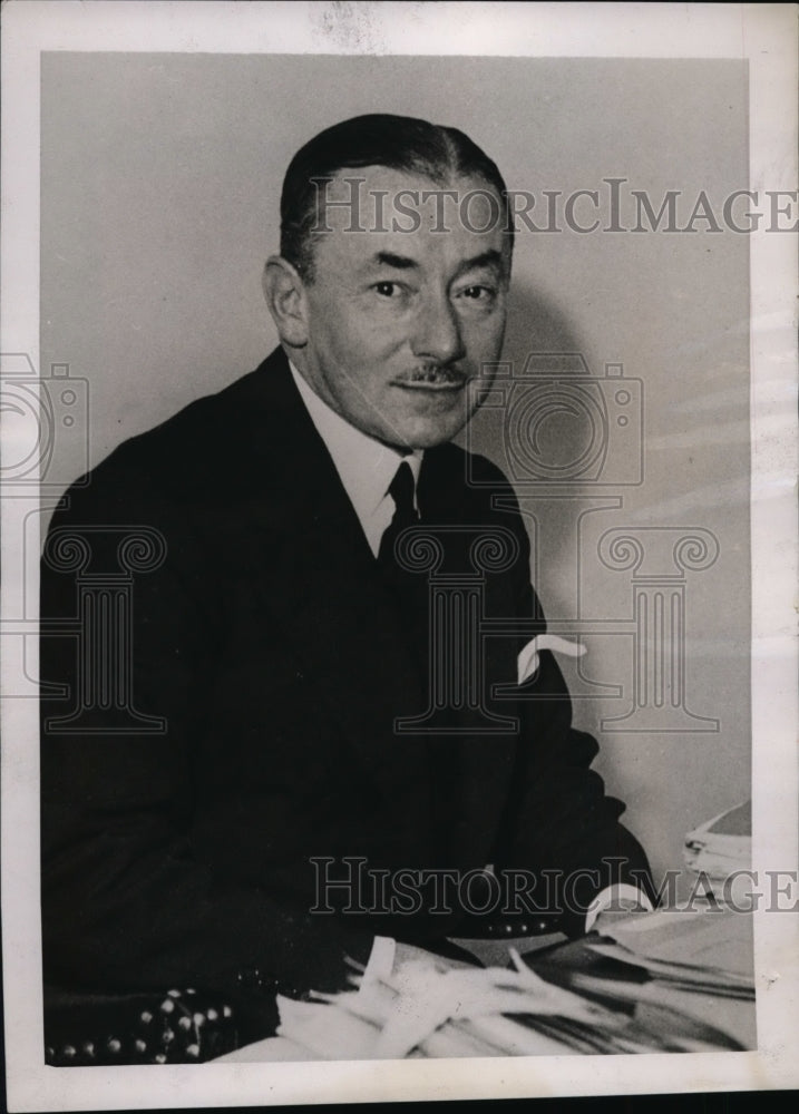 1938 Press Photo Paul Reynaud French Minister of Finance on Daladier Cabinet