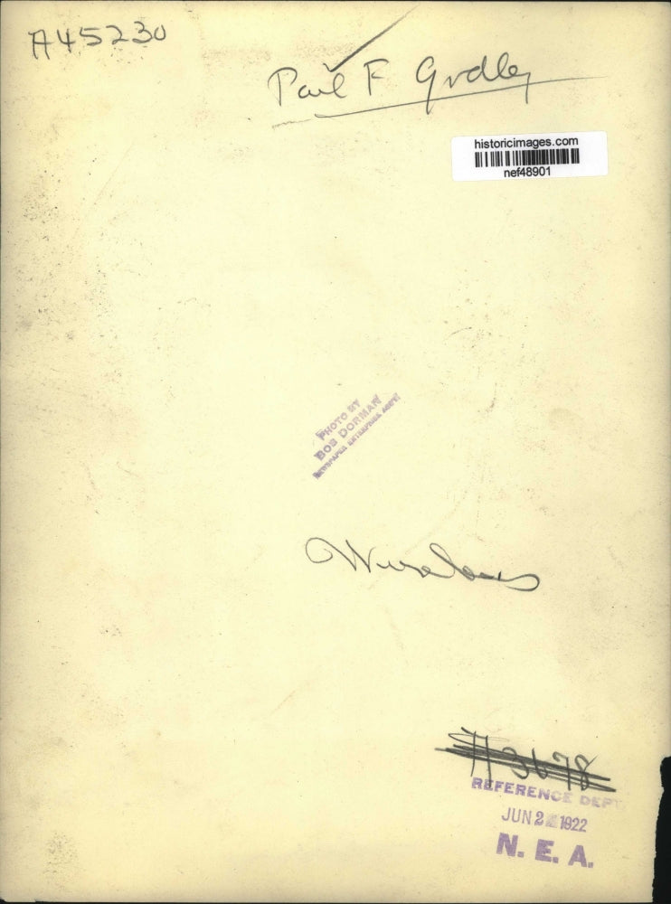 1922 Press Photo Paul F. Godley - nef48901