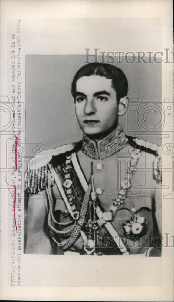 1949 Press Photo Mohammed Reze Lavi Shot & Wounded in Unsuccessful Assasination