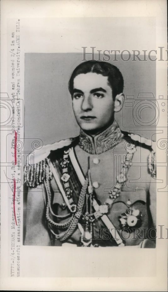 1949 Press Photo Mohammed Reze Lavi Shot & Wounded in Unsuccessful Assasination