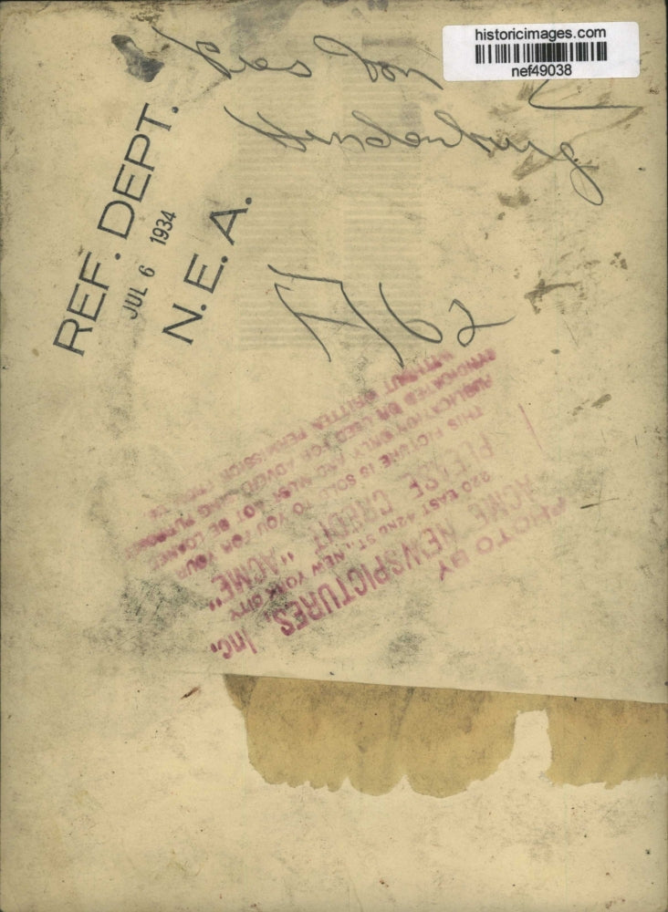 1934 Press Photo Pres von Hindenburg - nef49038